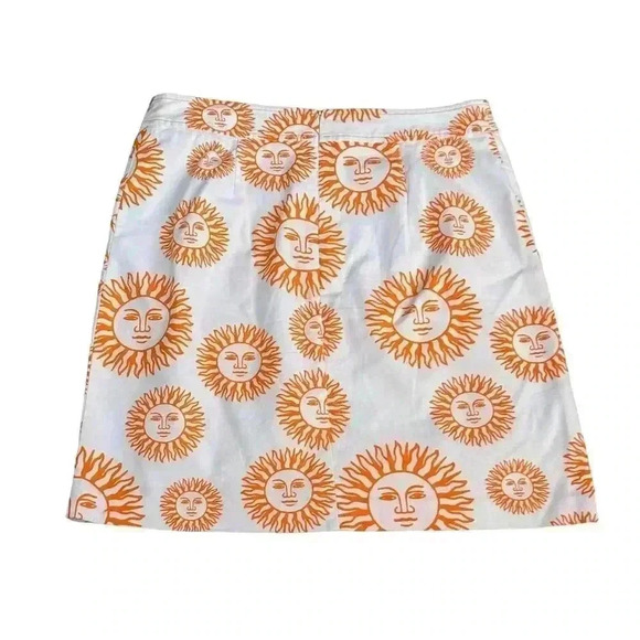 J McLaughlin Orange & White Sun Skirt Size 8 - Picture 8 of 12